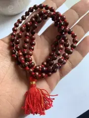 Red Sandalwood Mala Hindu Japa Mantra Meditation Chanting Lord Krishna Hanuman