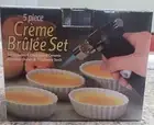 Invesco 5 Piece Creme Brulee Set Culinary Torch 4 Oval Fluted Ramekin Dishes