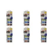 6x Jasart Byron 12-Colour Palette Watercolour Disc Art/Craft Painting w/ Brush