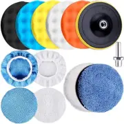 13 Pieces Buffing Pads 5 Inch Car Polishing Pad Kit Foam Polish Pads Wax Buff...