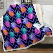 Dark Pineapple over Chevron Throw Blanket