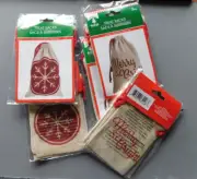 Christmas Treat Sacks / Bags 3 per pk, 15 total - canvas with drawstring snowfla