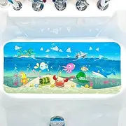Cartoon Tub Mat, Bathtub Mat Non Slip, Bath Mat for Kids & Toddlers, Baby-Friendly, Anti Slip Bathtub Mat for Tub, Shower Mat - Fun & Safe Bath Time Experience, Shower Tub Mat 34X15 Inch (Ocean)