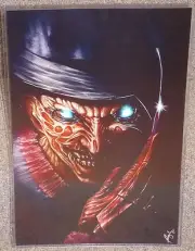 Freddy Kruger Glossy Horror Print 11 x 17 In Hard Plastic Sleeve