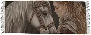 [AIXIWAWA] Women's Pashminas Scarf Woman and Horse Print, Shawls Wrap Lightwight with Tassel for Evening Dress Dinner Party, Multicolor