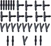 YehVeh 30 Pack Windshield Wipers Hose Connector Water Washer Pipe Adapter 2-Way + 3-Way I/T/Y 3 Type Nozzle Universal Wiper Fluid Windscreen Jet Tubing Fitting Splitter Connectors