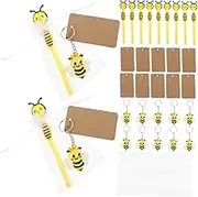 12 Sets Little Bee Neutral Pen Bee Party Favors Keychain Bee Honey Party Favors Bee Festival Favor Bee Bee-mom Keychain Crochet Bee Keychain Summer Party Favor Supply Paper