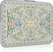 iCasso Laptop Sleeve 13 inch for MacBook Air 13-13.6 inch, Cute Laptop case for MacBook Pro 13 inch, Slim Protective Travel Carrying Case for MacBook Pro 14 inch, Chromebook, HP, Green Boho Floral