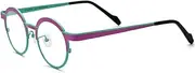 [FONEX] Colorful Pure Titanium Glasses Frame Women Retro Round Eyeglasses F85774