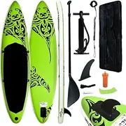 Inflatable Stand Up Paddleboard Set 320x76x15 cm Green Kayak Surfboard Water Sports