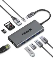 Laptop Docking Station with HDMI 4K, 9 in 1 USB C Hub, 1000Mbps LAN, 100W PD, US