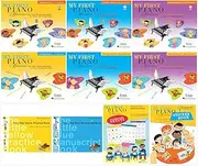 My First Piano Adventure Complete Books Set (10 Books) - Lesson Book A, B, C & Writing Book A, B, C & Yellow Practice Book, Blue Manuscript Book, Sticker Book, Flashcard Sheets