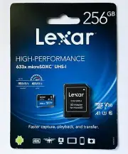Lexar 633X 256GB + MicroSD Adapter Original V30 A1 C10 MicroSD XC TF Memory card