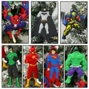 Batman, Hulk, Wolverine, Spider man, Flash, Superman, Green Lantern Ornament Set