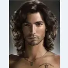 Blond Brown Short Curly Hairstyles Men's Wig Natural 100% Human Hair Wig 14 Inch