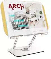 Book Stand for Reading Hands Free, Puretor 360° Rotate& Adjustable Height Boo...