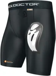 'S Compression Shorts with Bioflex Cup - Designed for Martial Arts, Boxing, Kara