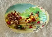 Vintage German Easter Egg Paper Mache Echt Erzgebirge 5 X 3 Rabbits Chicks