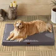 BFPETHOME Outdoor Dog Beds for Large Dogs, Waterproof Dog Bed for Medium, Large, Extra Large Dogs, Orthopedic Dog Bed with Removable Washable Cover, Egg Crate Foam Pet Bed Mat. (36 x 27 in, Grey)