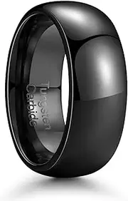[Zillaly] Tungsten Rings for Men, Men's Wedding Bands in Gold, Black, and Silver, 4mm, 6mm, 8mm Sizes, Mens Tungsten Wedding Bands with Comfort Fit and Polished Beveled Edge