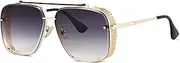 [Gtand] Fashion Trendy Square Aviator Gradient Sunglasses For Women Men Vintage Metal Sun Glasses