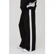 Mens Black Extreme Wide Leg Man Colour Block Joggers