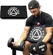 ABMAT Preacher Pad by - Portable Preacher Curl Bench, Barbell & Dumbbell Biceps Triceps Isolator, Seated Arm Isolated Barbell Dumbbell Biceps Station Home Gym