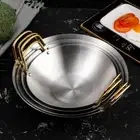 Stainless Steel Dry Pots Round Bottom Wok Cookware Saucepan Furnace