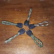5 Pack Camo Paracord Zipper Pulls for Backpacks Jackets Luggage Survival Kits