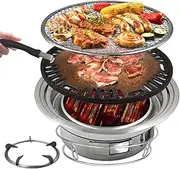 BBQ Grill, Charcoal Barbecue Grill, 13.8 Inches Non-Stick BBQ Grill, Outdoor Camping Portable Charcoal Stove, Stainless Steel Multi - Function Charcoal Stove for Outdoor Camping BBQ Grill