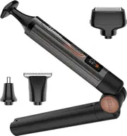 Hatteker Upgraded Mens Electric Back Shaver Body Grooming kit Body Trimmer Facial,Arm,Chin Beard Trimmer Cordless Hair Clipper with Adjustable Extension Handel Waterproof LED Display