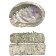 Smudge Kit / Combo of 1 x Abalone Shell + 2 x White Sage Smudge Stick 15cm/6inch