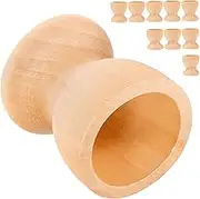 iplusmile 10Pcs Wooden Egg Holder Unpainted Natural Wood Egg Cups for Easter Egg Display and Boiled Eggs Kitchen Tools for Dining Room and Refrigerator Storage