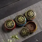 Ceramic Aroma Burner Copper Cover Sandalwood Stove Home Decoration