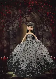 Gothic Fits Barbie Wedding Gown w/ White Underlay! Beautiful Display + .hikari