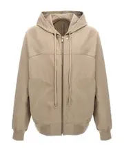 zip-up cotton hoodie XL,XXL Nude