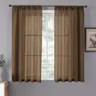 Tollpiz Short Sheer Curtains Linen Textured Bedroom Curtain Sheers Light