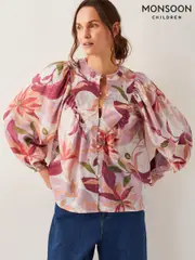 Monsoon Orange Piper Floral Print Blouse (W27487) | $136