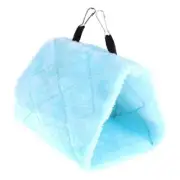 Soft Plush Parrot Hammock Blue Hanging Cave Swing Toy Small/medium Bird
