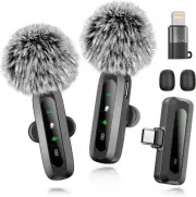 Wireless Microphone Mini Mic for iPhone/Android Phone, LED Black iPhone