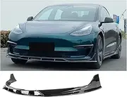 4PCS Car Front Bumper Lip Compatible for Tesla Model 3 2017-2023 Spoiler Splitter Performance Style Fast Aero Body Kits Glossy Black(Matte Black)