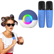 Karaoke Machine for Kids and Adults Portable Bluetooth Speaker With 2 Wireless Microphones