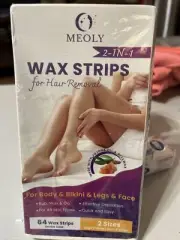 MEOLY Body Wax Strips 64ct Wax Strips Hair Removal Women Bikini Face Legs 3-4/26