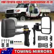 Pair For Toyota Land Cruiser 70 75 78 79 Series Extendable Mirrors Steering Lamp