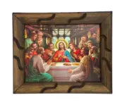 Ultima Cena Tres Arcos 9x11 Inch Cuadro Rustico Nuevo