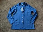 Spanner Women’s Blue Knit Button up Jacket Size S