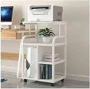 Movable Floor Standing Storage Office Printer Storage Racks Simple Multi-Layer Storage Rack(White)