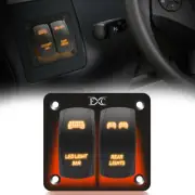 Orange 2 Gang Toggle Rocker Switch Panel LED Light Bar for Jeep ATV UTV 12V-24V