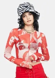 [Edikted] Roy Printed Mesh Top
