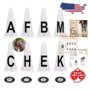 Lightweight Dressage Training Cones Set - 8 Pcs with Essential Markings